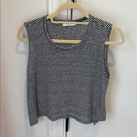 A.L.C. Black and White Striped Tank Top - Picture 1 of 3
